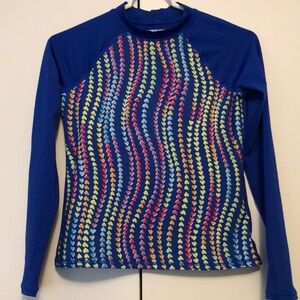 Lands’ End child’s rash guard, mock neck, long sleeves, size L (10-12)